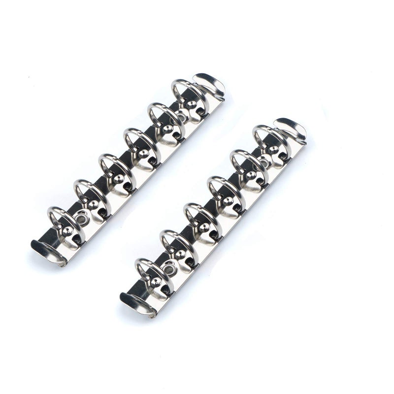 Moterm 2 Pieces 6-Hole Ring Binder Mechanisms Replacement Kit for Binder Planners (A7 Size, Silver Color, 19mm) - Image 1